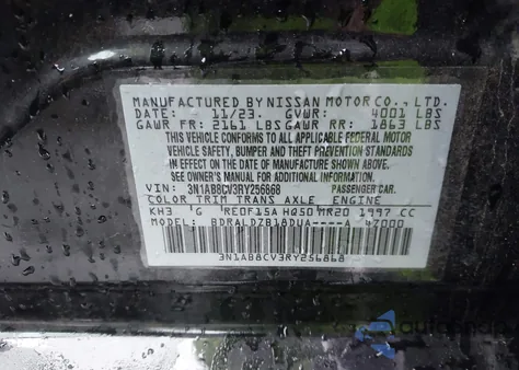 2024 Nissan Sentra Sv Xtronic Cvt z USA, uszkodzony, nr VIN 3N1AB8CV3RY256868